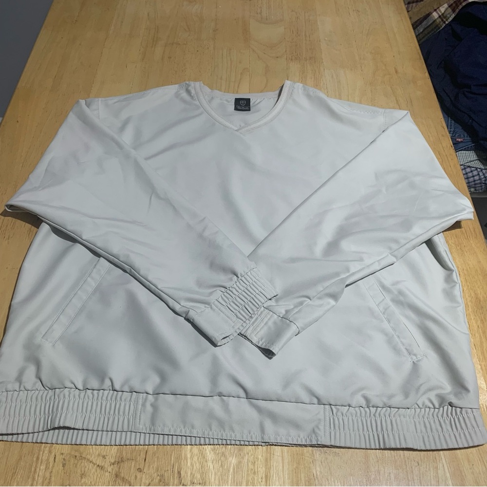 Nike Golf Pullover Windbreaker Jacket Clima-Fit Cream Crew Neck Size XL Mens‎